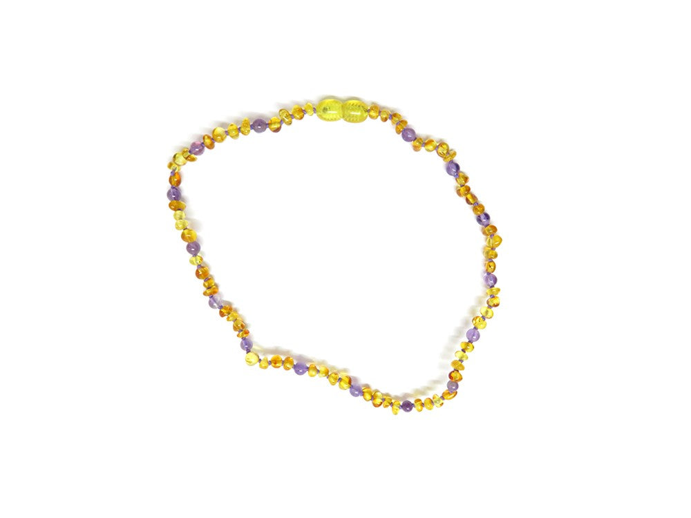 Amethist - Barnsteen Honing ketting