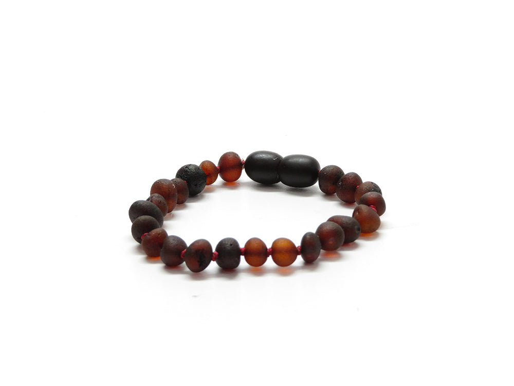 Barnsteen Raw Kers armband (rood draad)