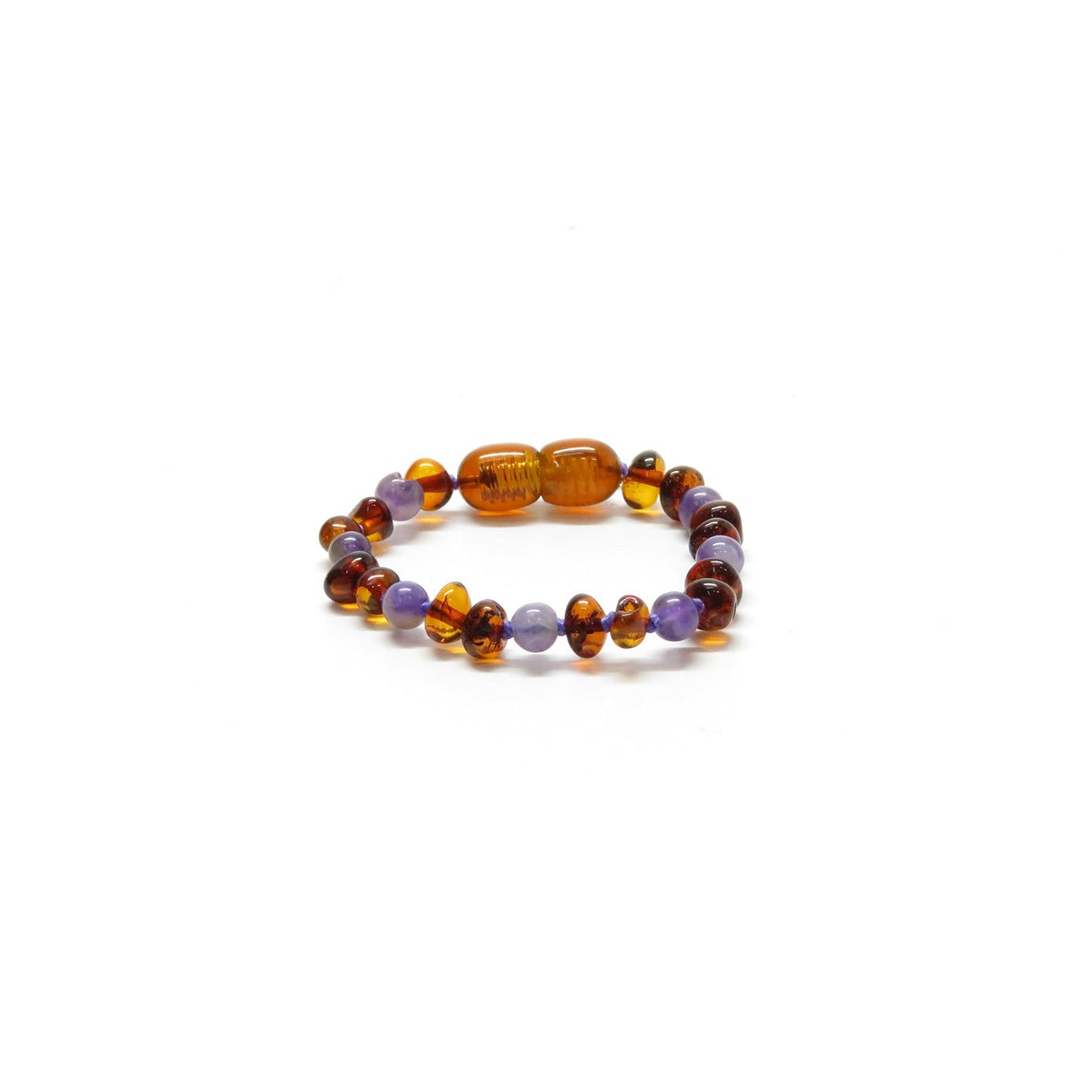 Amethist- Barnsteen Cognac armband